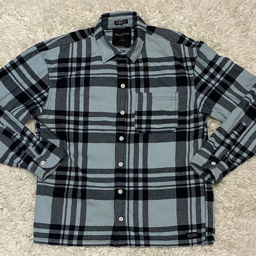 Vintage Men’s oversized size S Hollister Plaid flannel button down shirt y2k